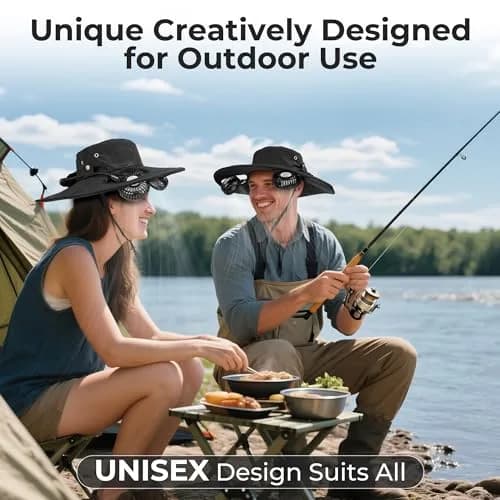 COMLIFE Cooling Sun Hat with Fan Rechargeable UPF 50+ | 16H Neck Fan for Camping & Beach thumbnail 3