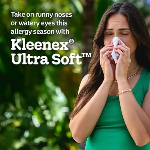 Kleenex Ultra Soft Facial Tissues, 6 Flat Boxes, 180 Tissues per Box (1080 Tissues Total) | Hypoallergenic & Dermatologist Tested thumbnail 9