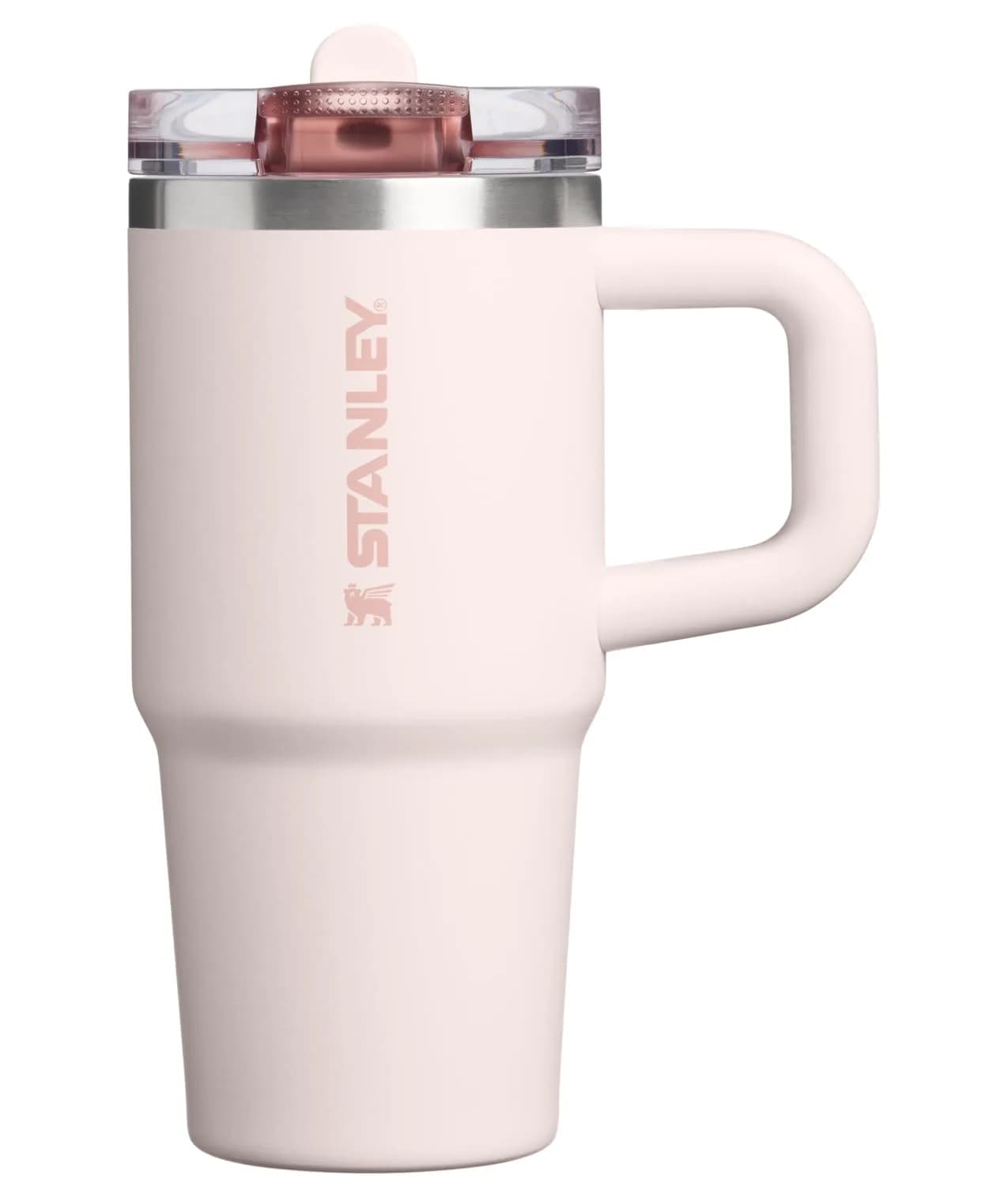 STANLEY Quencher ProTour Flipstraw Tumbler 40 oz Port Shimmer | Insulated Stainless Steel Cup with Handle & Built-in Straw — 14 oz Rose Quartz