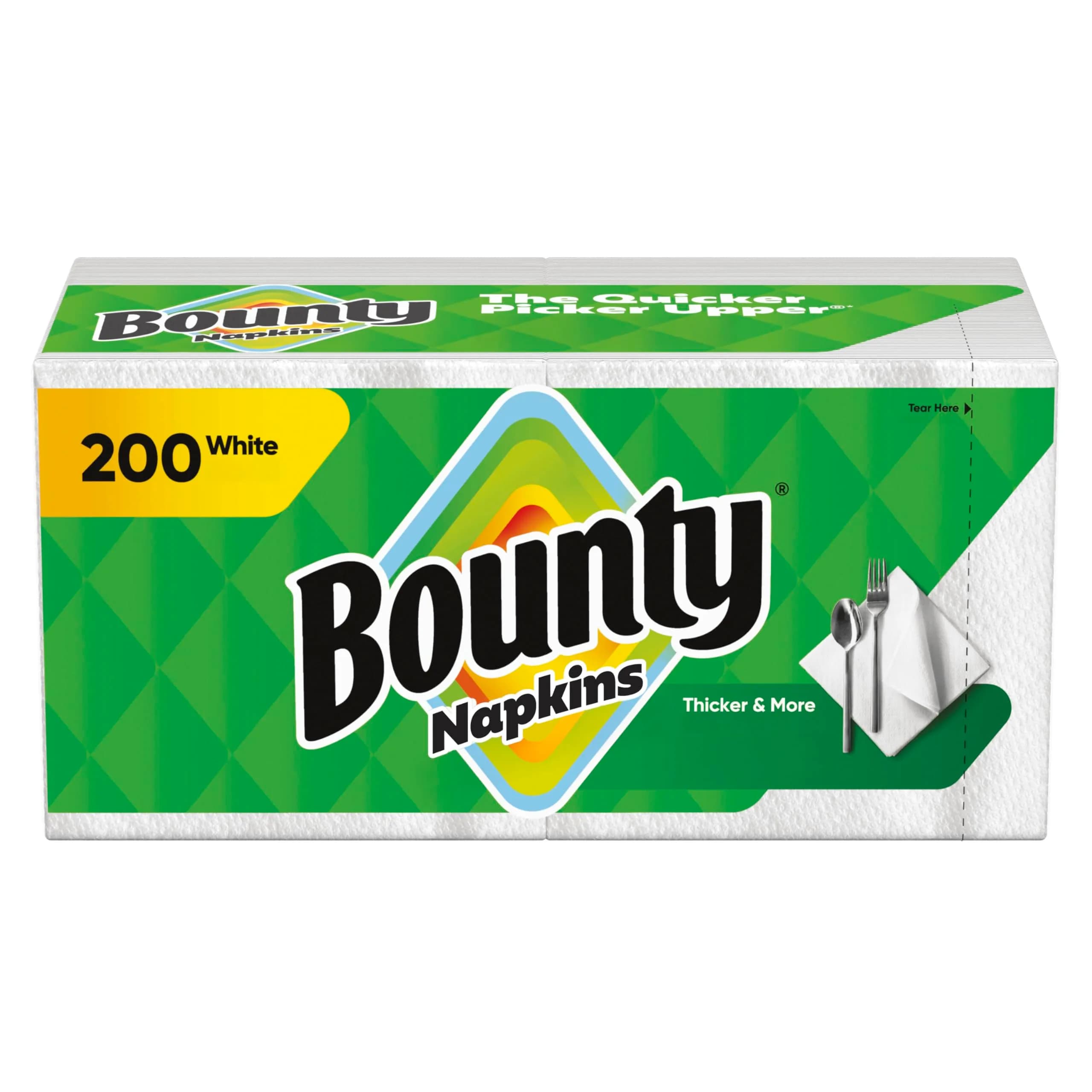 Bounty White Paper Napkins 200 Sheets per Pack (42 Packs) | Absorbent & Durable for Messes