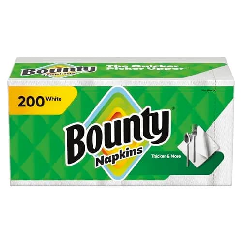 Bounty White Paper Napkins 200 Sheets per Pack (42 Packs) | Absorbent & Durable for Messes thumbnail 1