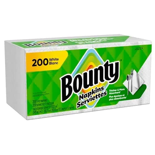 Bounty White Paper Napkins 200 Sheets per Pack (42 Packs) | Absorbent & Durable for Messes thumbnail 9