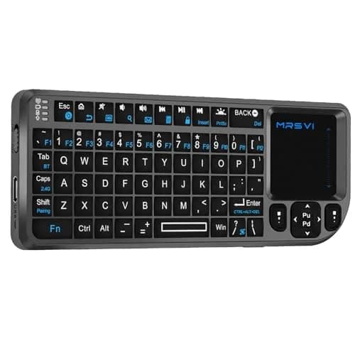 MRSVI Mini Keyboard with Touchpad | Bluetooth & 2.4G Dual-Mode, Rechargeable, 7-Color Backlit, Portable for Tablet/PC/Phone/TV thumbnail 1