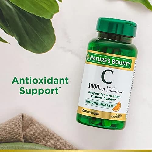 Nature's Bounty Vitamin C + Rose Hips 1000mg 200 Caplets (100 Count x 2) | Immune Support with Antioxidant Protection thumbnail 4