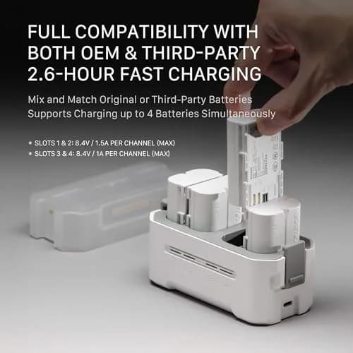 Tilta NP-FZ100 Portable Charging Station with 2 Batteries | 4-Channel USB-C Fast Charging 176g thumbnail 4