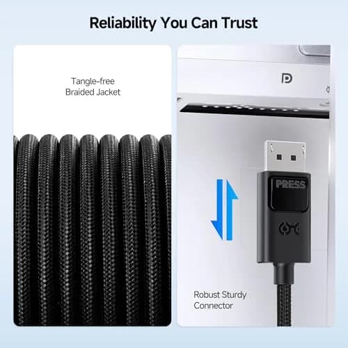Cable Matters 54Gbps USB C to DisplayPort 2.1 Cable, DP54, 3ft / 0.9m | Supports 8K@165Hz & 4K@480Hz thumbnail 6