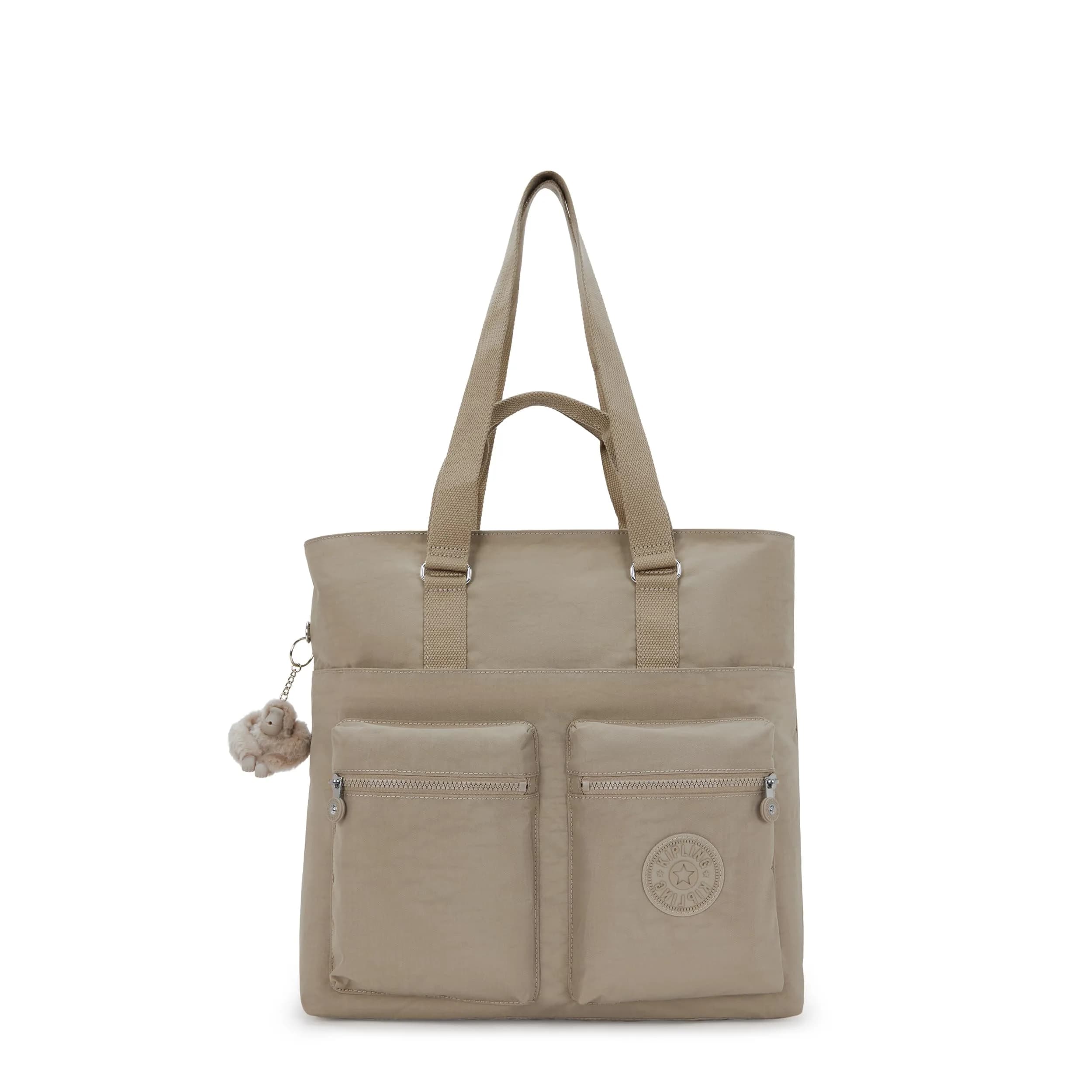 Kipling Women's India Tote Bag Casual Blue | 36.2 cm (14.75"L x 15.25"H x 7"D) — Soft Taupe