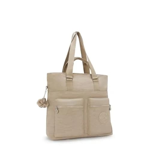 Kipling Women's India Tote Bag Soft Taupe | Large Nylon Zippered Handbag 37.5cm (14.75"L x 15.25"H x 7"D) thumbnail 7