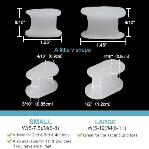 Povihome Gel Toe Spacers Separators 16 Pack (Small Size) | Bunion Corrector for Overlapping Toes thumbnail 2