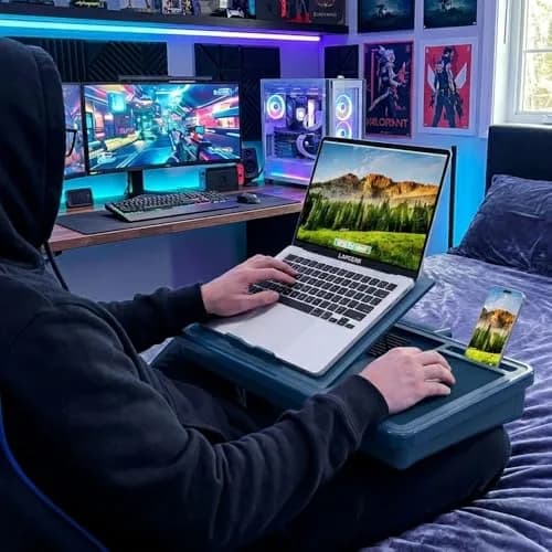 LapGear Ergonomic Pro Lap Desk with Cushion & Mouse Pad | Denim Blue, Fits 15.6" Laptops, 55.9 cm (22 in) thumbnail 6