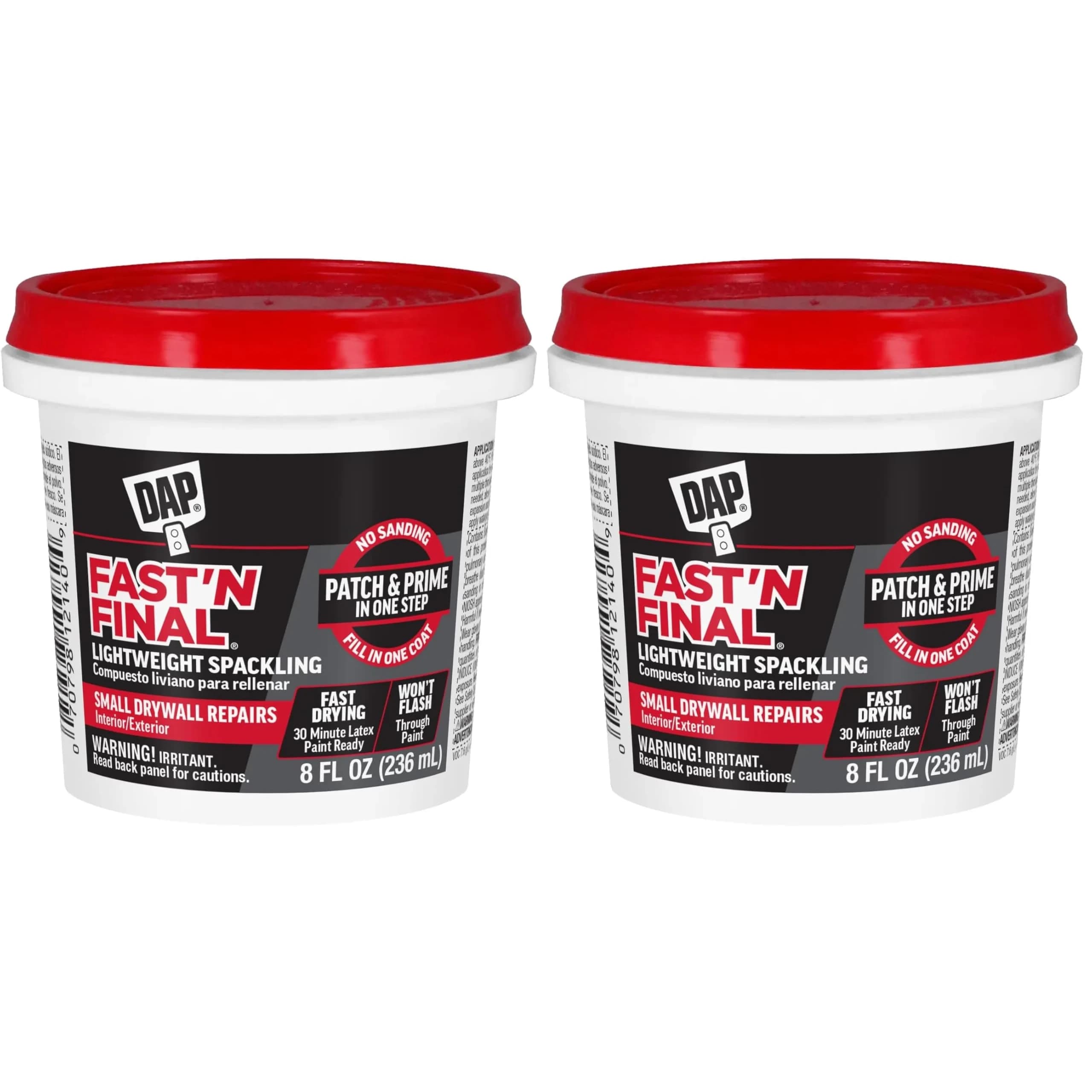 DAP Fast 'N Final Lightweight Spackling Paste 16 oz (4.54 kg) | Repairs Drywall Holes & Cracks - main product image