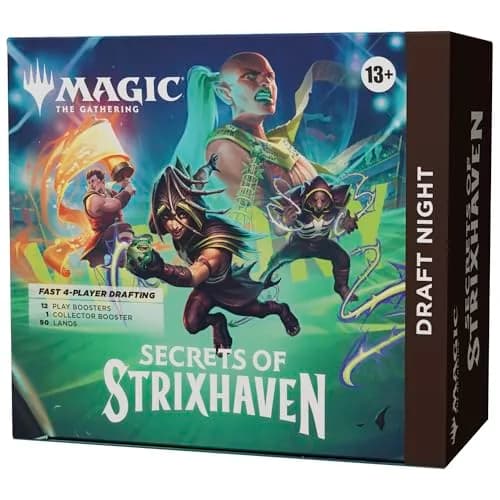 Magic: The Gathering Secrets of Strixhaven Draft Night | Collector & Play Boosters, 90 Lands, 10 Tokens (4.88 x 5.39 x 0.1 in) thumbnail 1