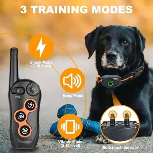 MAISOIE Dog Training Collar Black | IPX7 Waterproof Remote Range 1300ft, 3 Modes, Rechargeable thumbnail 2