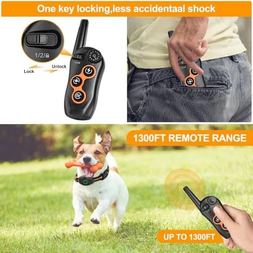 MAISOIE Dog Training Collar Black | IPX7 Waterproof Remote Range 1300ft, 3 Modes, Rechargeable thumbnail 3