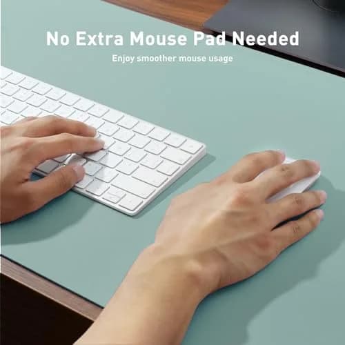 Aothia Faux Leather Desk Mat Light Blue 139.7cm x 60.96cm (55" x 24") | Non-Slip PU Leather Desk Blotter thumbnail 4