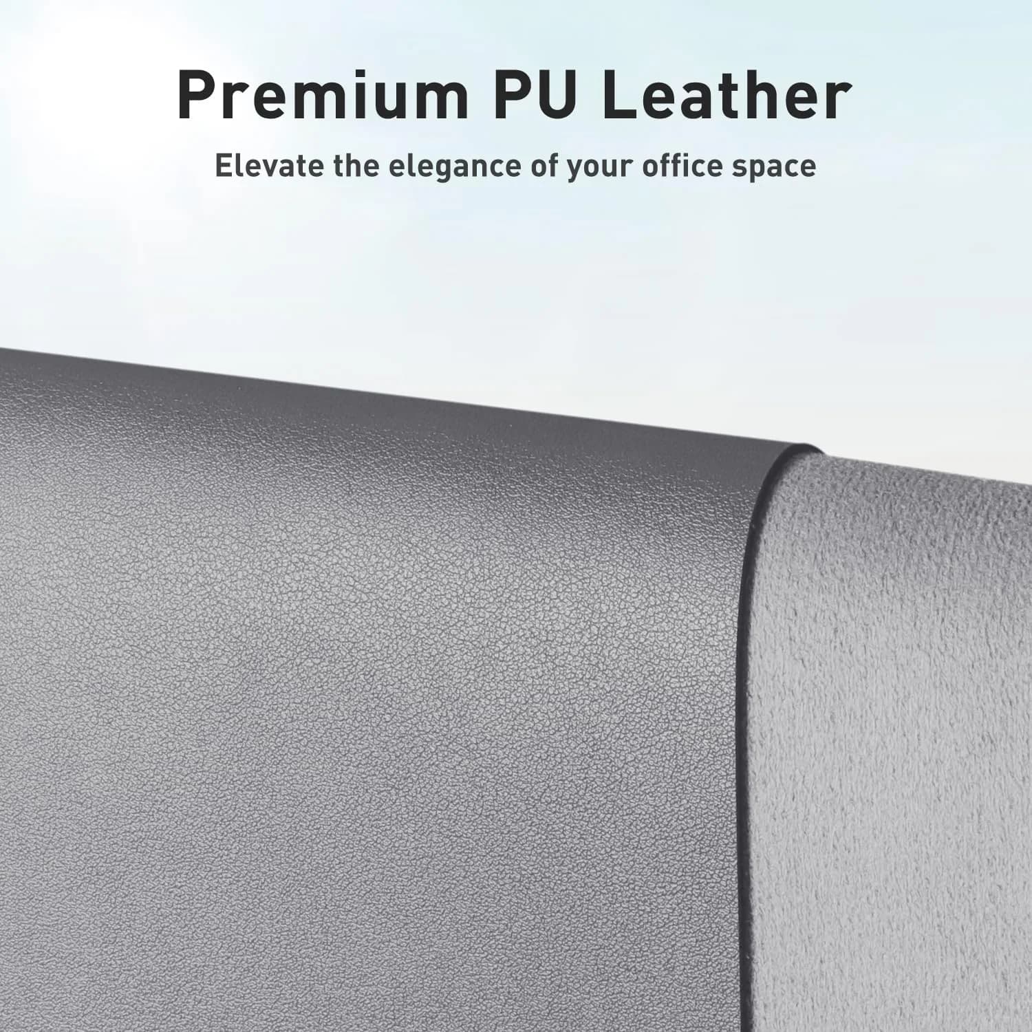 Aothia Faux Leather Desk Mat Light Grey 55" x 24" | Protects Your Desk with Professional Style thumbnail 2