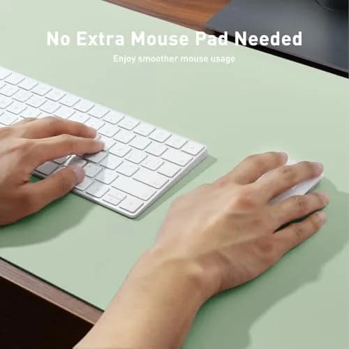 Aothia Faux Leather Desk Mat Aqua 140cm (55") x 43cm (17") | Smooth Writing Surface for Office & Home thumbnail 4