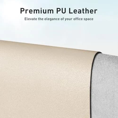 Aothia Faux Leather Desk Mat - Large Beige Blotter 140cm x 43cm (55" x 17") | Protects Desks from Scratches, Spills, and Heat thumbnail 2