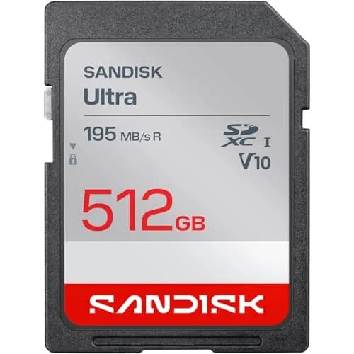 Sandisk 512GB Ultra SDXC UHS-I Card | Up to 195MB/s, Full HD, Waterproof, 10-Year Warranty thumbnail 1