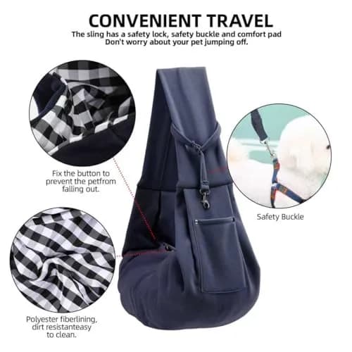 ARZQUT Dog and Cat Carrier Sling Bag | Dark Blue, 53cm (21") L x 30cm (12") W thumbnail 4