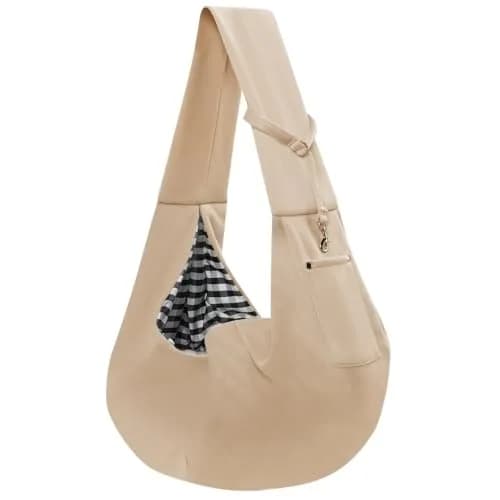 ARZQUT Small Pet Carrier Sling Bag with Storage Pocket & Safety Buckle, 53cm x 30cm (21" x 12") | Breathable Cotton for Cats & Dogs thumbnail 1