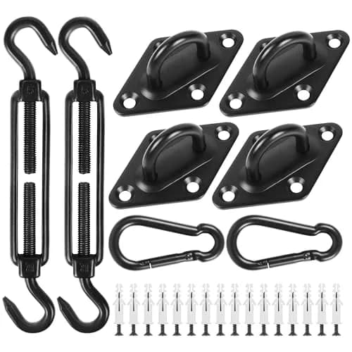 YOFIT Black 40 Pcs 5 Inch Shade Sail Hardware Kit with Turnbuckles | Heavy-Duty 304 Stainless Steel for Outdoor Patio Canopy Installation thumbnail 1