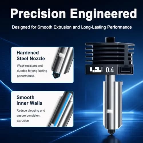 HIKUDIY 4PCS 0.2/0.4/0.6/0.8mm Hardened Steel Hotend Kit for Bambu Lab X2D/P2S/H2S/H2D/A1/A1 Mini | Precision Extrusion for 1.75mm Filament thumbnail 3