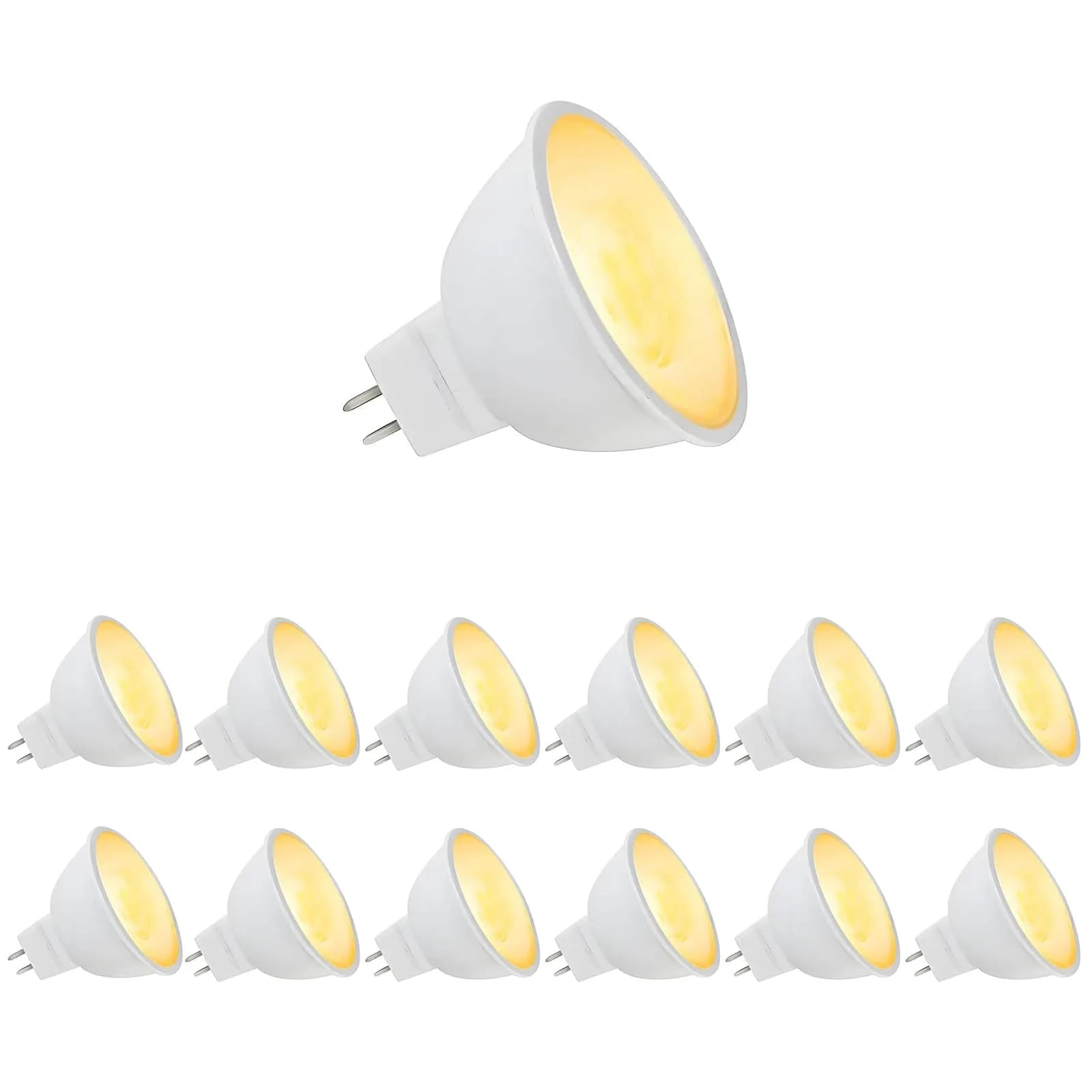 Makergroup MR16 LED Landscape Spotlight Bulbs 3W GU5.3 12V Warm White 2700K-3000K 12-Pack | Outdoor Garden Yard Lights - main product image