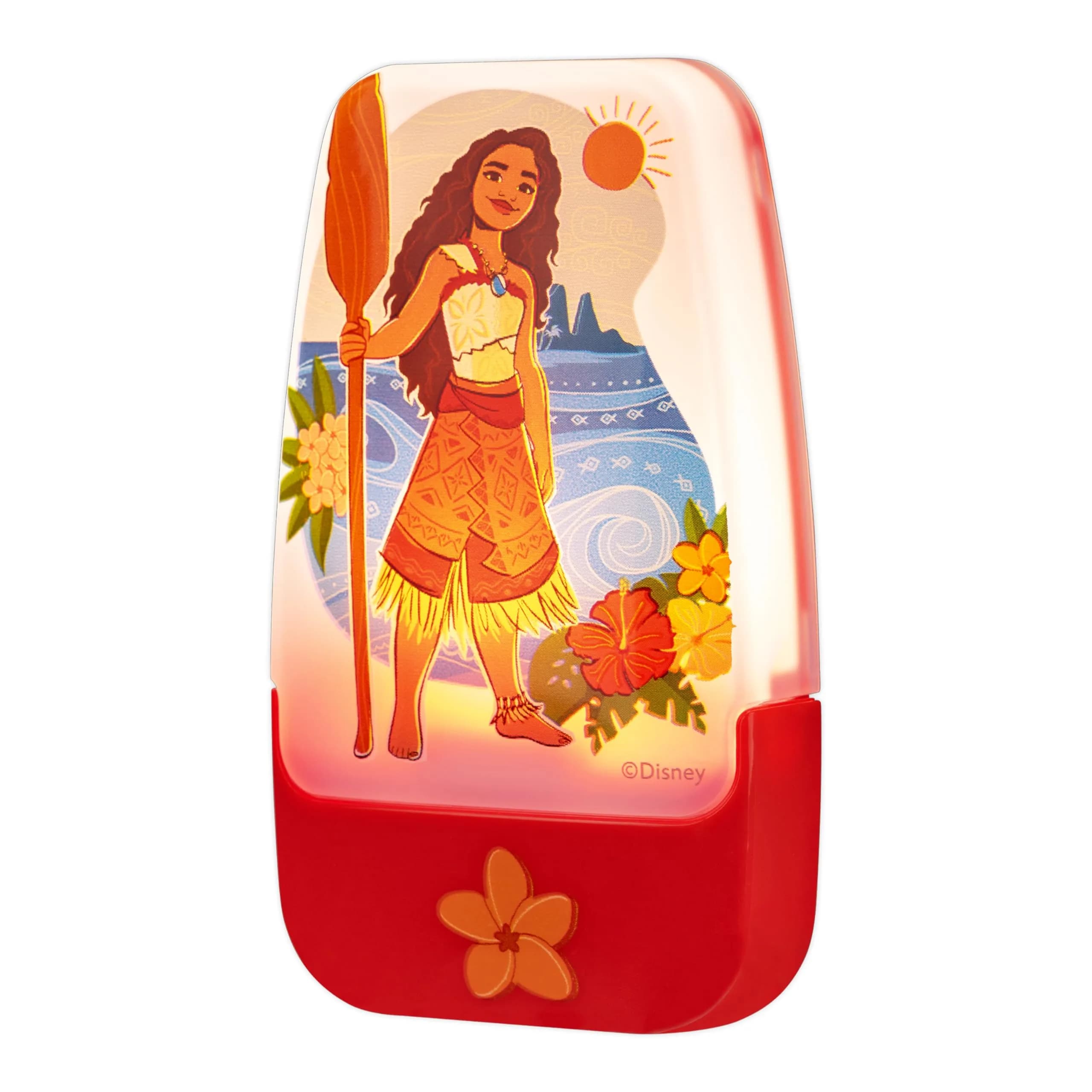 Disney Frozen 45670 LED Night Light, Anna & Elsa, Plug-in | Light-Sensing, Energy-Efficient — Red Moana