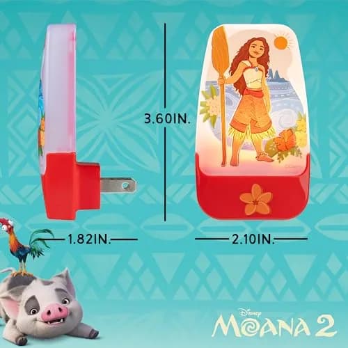 Disney Moana 2 LED Night Light Plug-in, 1 Pack | Dusk-to-Dawn Sensor for Kids' Rooms thumbnail 5