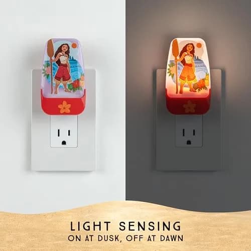 Disney Moana 2 LED Night Light Plug-in, 1 Pack | Dusk-to-Dawn Sensor for Kids' Rooms thumbnail 2