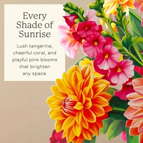 Freshcut Paper Dahlia Sunrise 3D Pop Up Card 14.5 Inch | Greeting Card for Birthdays, Mother's Day, Thank You, Gifts for Mom thumbnail 5