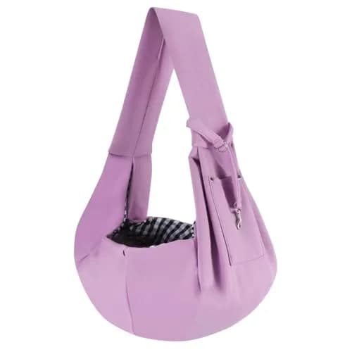 ARZQUT Dog and Cats Carrier Sling | Small Pet Carrier with Storage Pocket, Reversible, Hand-Free, 21x12 inches, Purple thumbnail 1