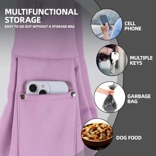 ARZQUT Dog and Cats Carrier Sling | Small Pet Carrier with Storage Pocket, Reversible, Hand-Free, 21x12 inches, Purple thumbnail 3