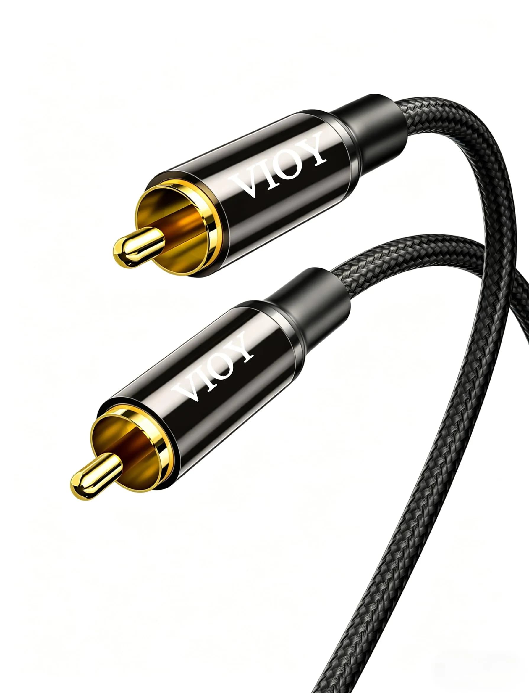 VIOY 100 FT Coaxial Digital Audio Cable RCA Male to Male Subwoofer Cable | HiFi 5.1 SPDIF Stereo Sound — 50FT