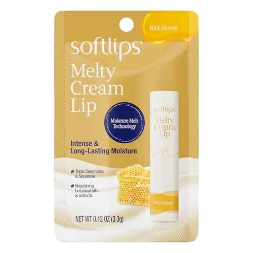 SoftLips Melty Cream Lip Balm Honey Flavor | Hydrating, Long-Lasting Moisture for Dry, Chapped Lips thumbnail 1