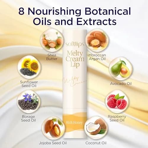 SoftLips Melty Cream Lip Balm Honey Flavor | Hydrating, Long-Lasting Moisture for Dry, Chapped Lips thumbnail 3