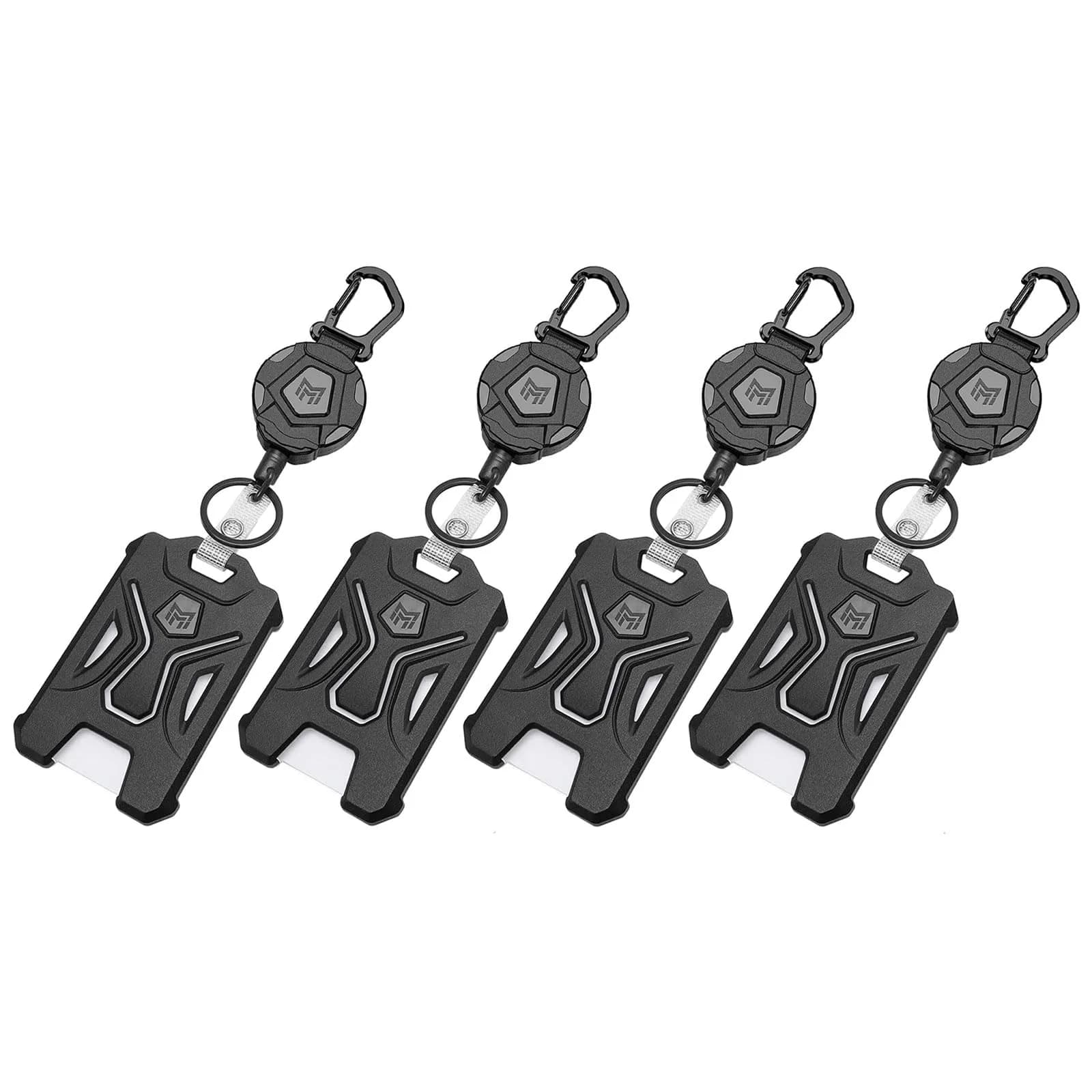 MNGARISTA 4-Pack Retractable Badge Holder with Carabiner Keychain & 31.5" Reel | Heavy Duty PC ID Card Holder