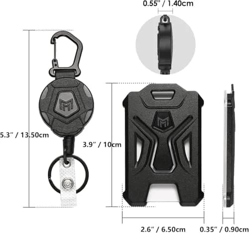 MNGARISTA 4-Pack Retractable Badge Holder with Carabiner Keychain & 31.5" Reel | Heavy Duty PC ID Card Holder thumbnail 4