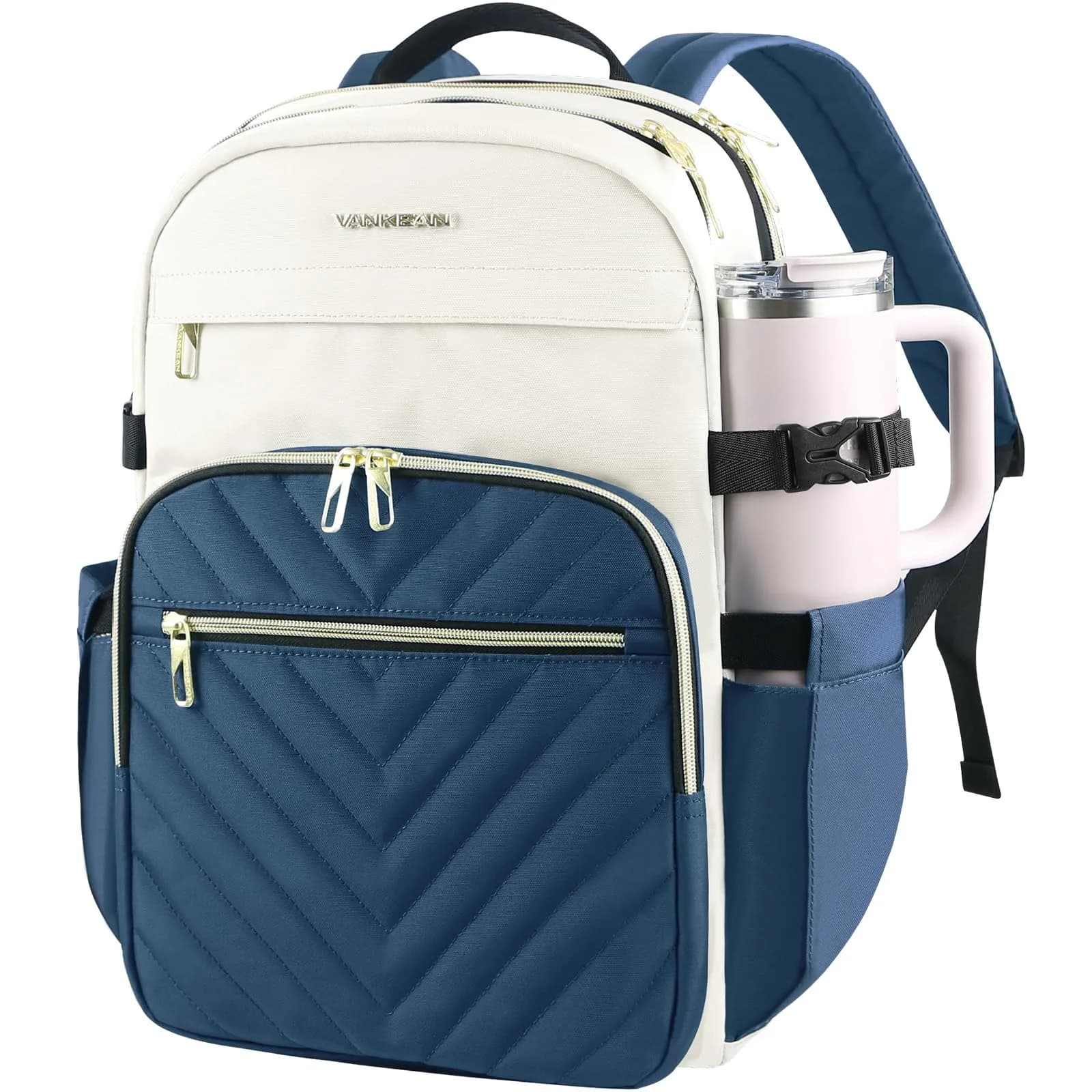 VANKEAN 15.6 Inch Laptop Backpack for Women Large Capacity 32cm (12.6in) W x 43cm (16.9in) H x 20cm (7.9in) D | Water-Resistant Travel & College Daypack