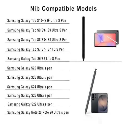 NWANTF Metal Nibs/Tips Replacement for Samsung Galaxy Tab S10/S9/S8/S7/S6, S26/S25/S24/S23/S22 Ultra S Pen, Nibs/Tips+Clip + Storage Box (12 pcs Set) thumbnail 2