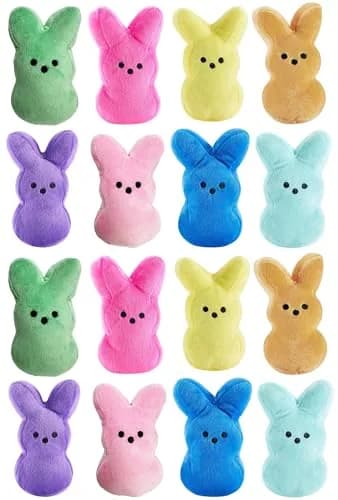 Rdogeia 16PCS Easter Stuffed Bunny Plush Toys (1 inch) | Colorful thumbnail 1