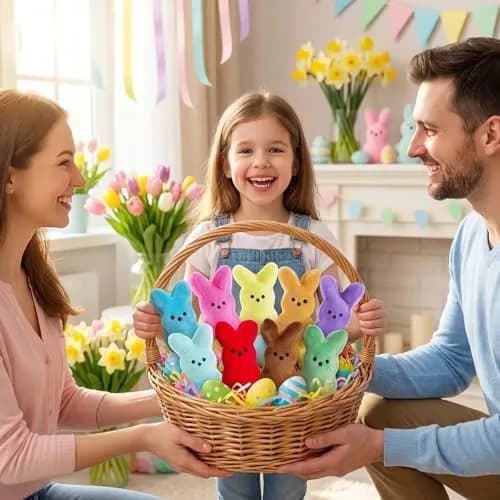 Rdogeia 16PCS Easter Stuffed Bunny Plush Toys (1 inch) | Colorful thumbnail 4