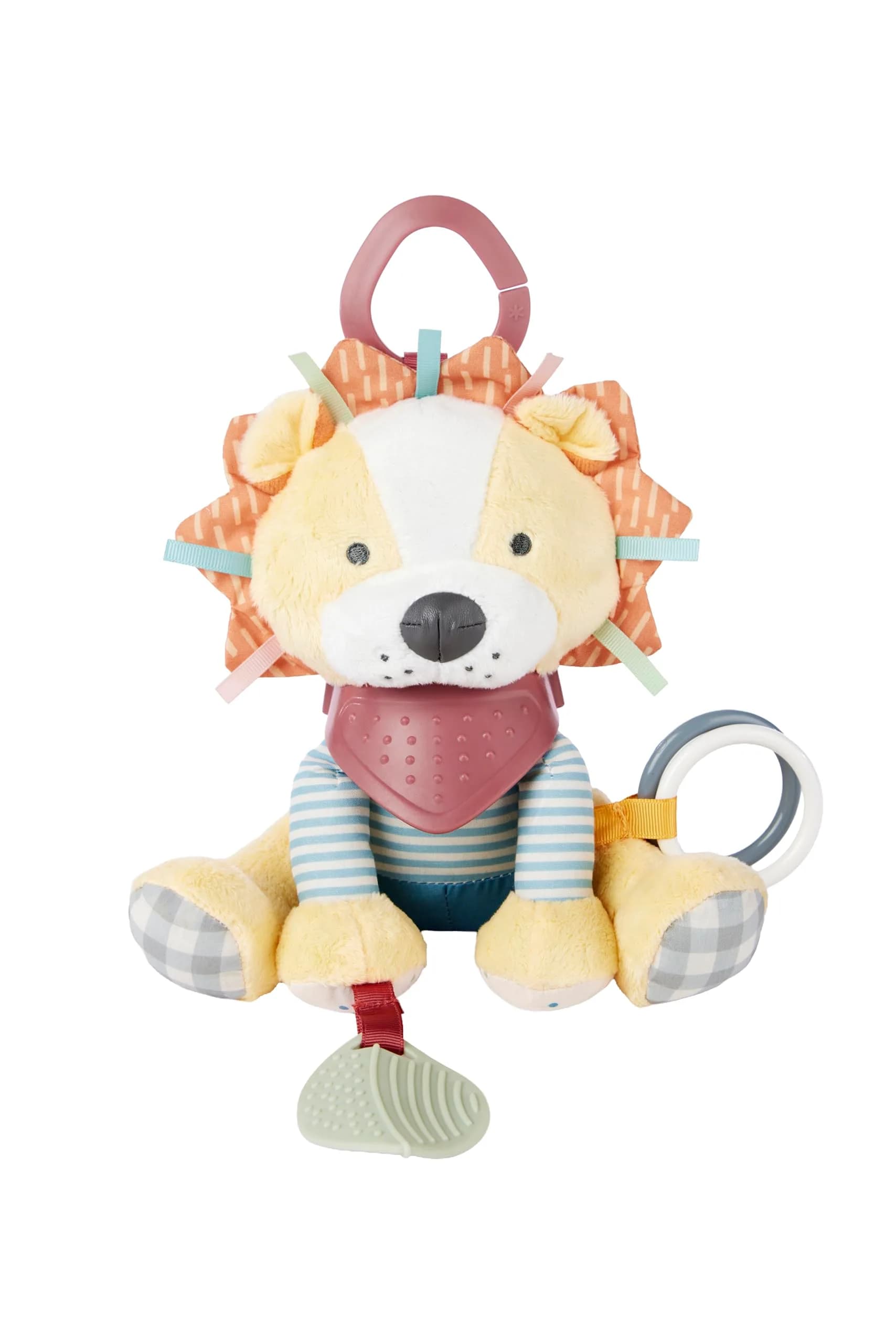 Skip Hop Bandana Buddies Soft Textured Baby Activity and Teething Toy with Rattle, Crinkle, Squeaker & Mirror | Elephant, 0+ Months — Lion