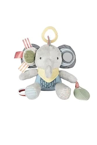Skip Hop Bandana Buddies Soft Textured Baby Activity and Teething Toy with Rattle, Crinkle, Squeaker & Mirror | Elephant, 0+ Months thumbnail 1