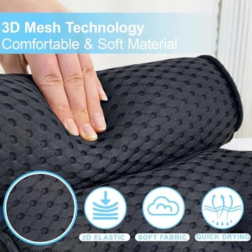 AEROiVi Luxury Bath Pillow for Tub | Soft Mesh Head and Neck Support with 6 Suction Cups, Black thumbnail 4