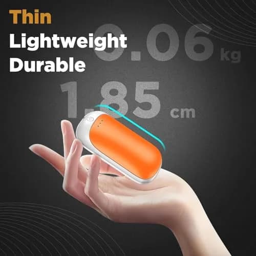 Lerat 2 Pack Rechargeable Hand Warmers 7.6cm x 4.6cm x 2cm | Portable Electric Pocket Heater for Winter Sports thumbnail 2