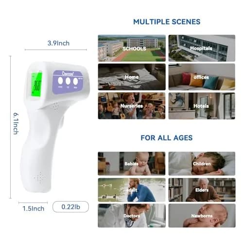 Berrcom 3-in-1 Non-Contact Infrared Forehead Thermometer, Purple | Fast Accurate Reading for All Ages thumbnail 7