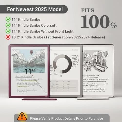 CoBak Case for 11" Kindle Scribe 3rd Gen 2025 | Auto Sleep Wake, Pen Holder, Waterproof PU Leather, Tri-Fold Viewing, Black thumbnail 2