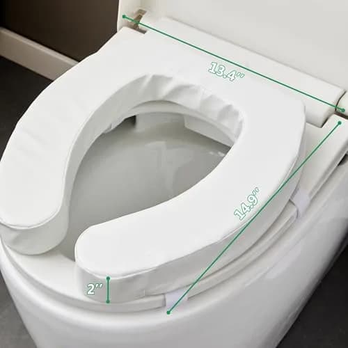 PAZ WEAN Padded Raised Toilet Seat Riser with Soft Foam Cushion for Seniors and Post-Surgery Recovery, 2 Inches Height thumbnail 6